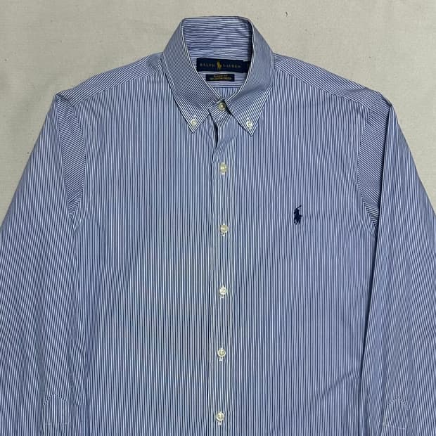 XS 폴로랄프로렌 클래식핏 블루 스트라이프 셔츠