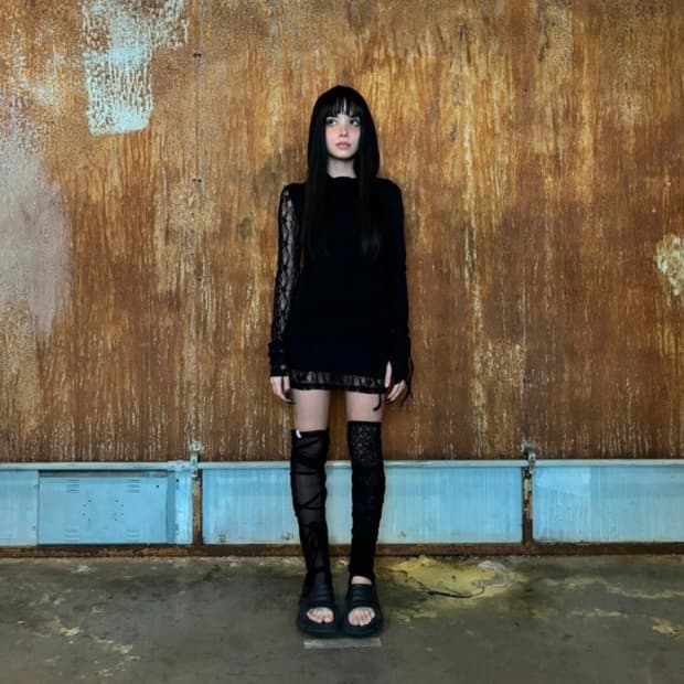 bnfrom 비엔프롬 프롬 레이스 후드 원피스