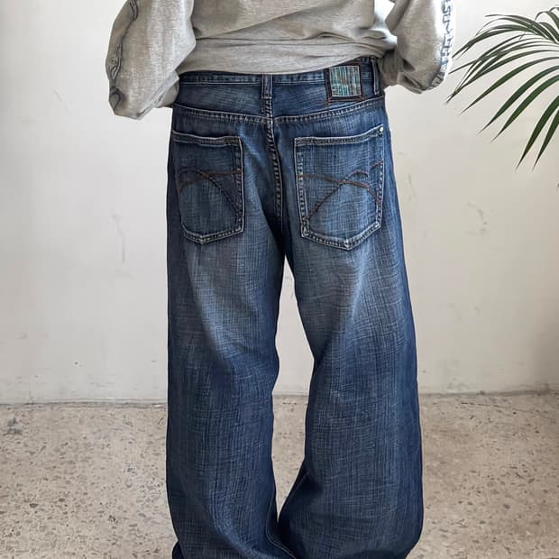 90s’빈티지 자수 힙합팬츠