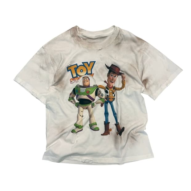 Distressed toystory 빈티지 프린팅 반팔티