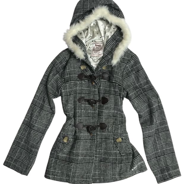 일본 빈티지 체크 떡볶이 코트