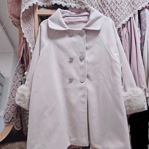 히메갸루 핑크 코트 달천 stc 빈티지 판쵸 모리걸 사와코 모리노카토몽글