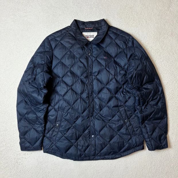 타미힐피거 경량 카라 퀼팅 패딩 자켓 PN6719