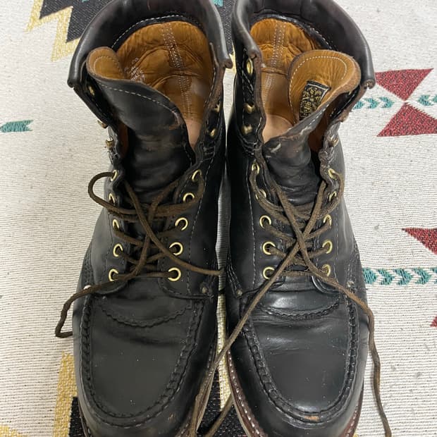 RRL 블랙 레더 워크 부츠(9)