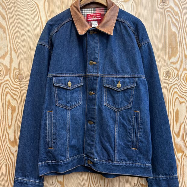 말보로 카운트리 스토어 레더카라 데님자켓