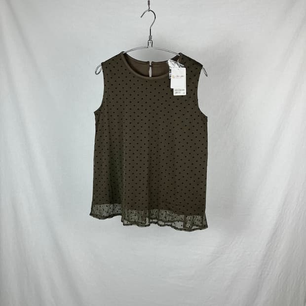 Vintage 도트 슬리브리스 