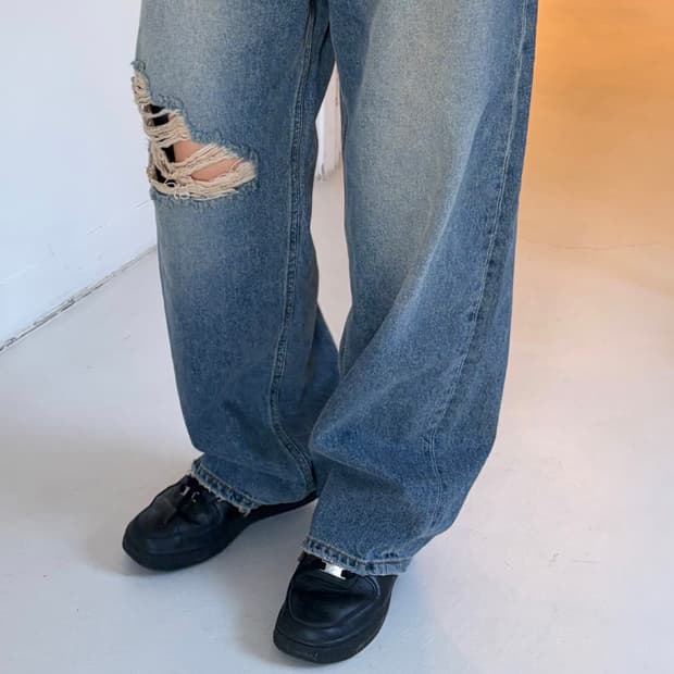 헤더먼트 021 crag damage denim 데님 팬츠