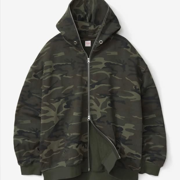 테이크이지 자이언트핏 솔리드 후드집업 (카모카키)