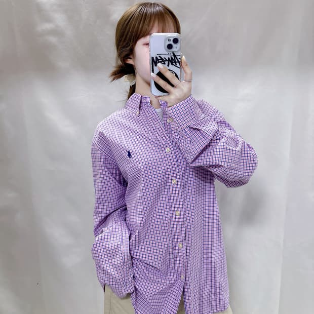 폴로 랄프로렌 네이비포니 멀티체크 셔츠 