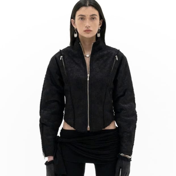 MOTORCYCLE SHEARLING JACKET IN
