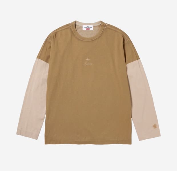 슈프림 x 스톤아일랜드 롱 슬리브 탄 (23fw)