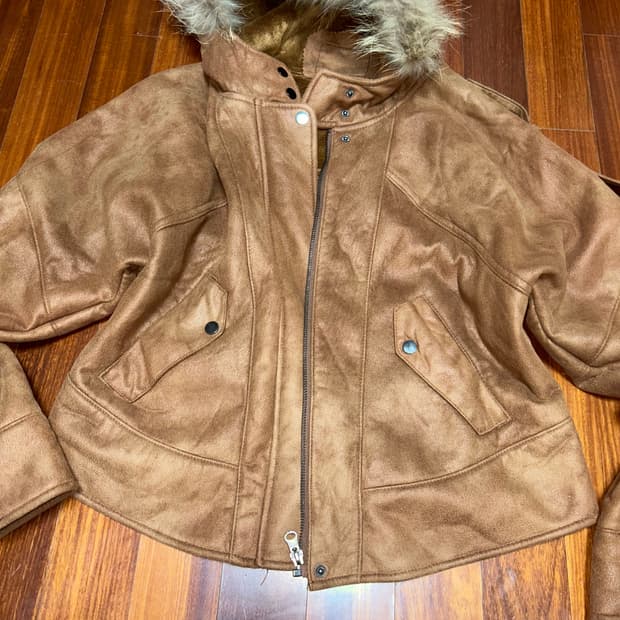 토끼털 레더 자켓