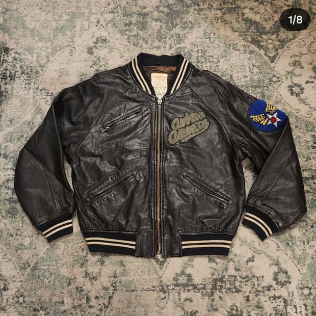 90s 아비렉스 LTD 플라이트 레더자켓