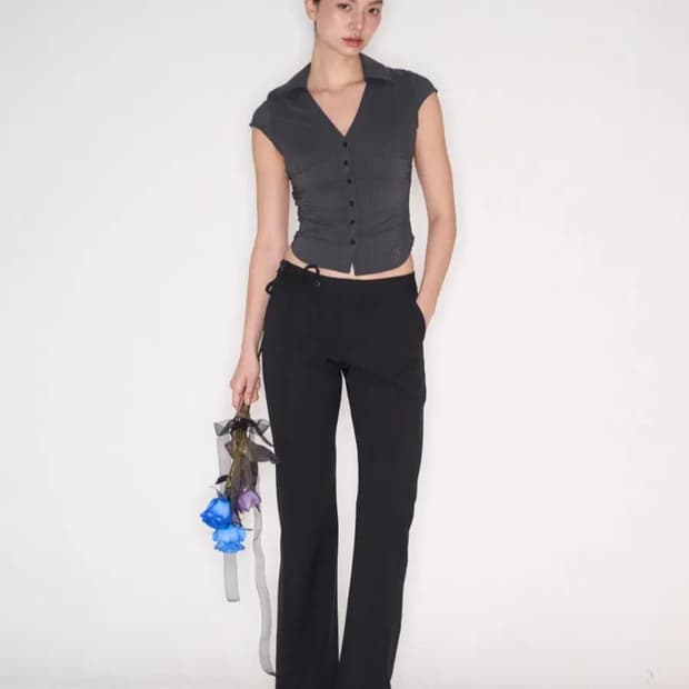 플리즈노팔로우 소피아 리본 부츠컷 슬랙스 1사이즈