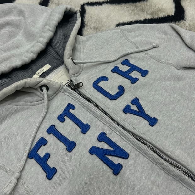 [M]아베크롬비 스펠아웃 후드집업/옅은그레이/기모