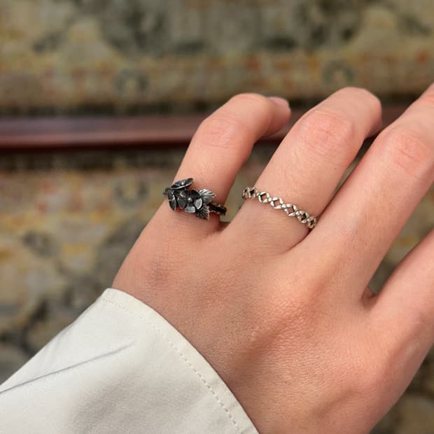 bunch of flowers 925silver baby ring