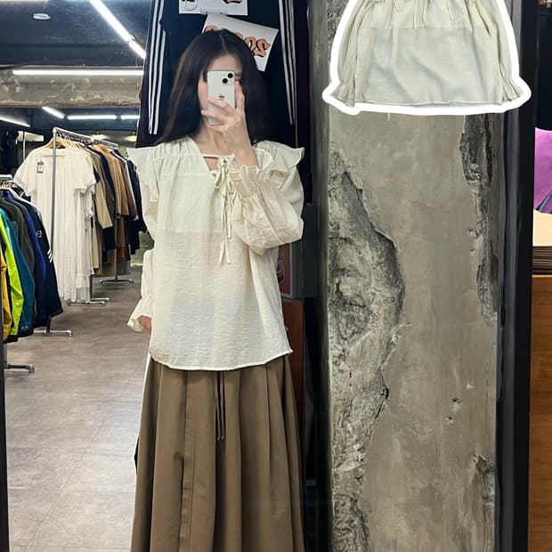 빈티지 프릴 블라우스 베이지 #csz3748