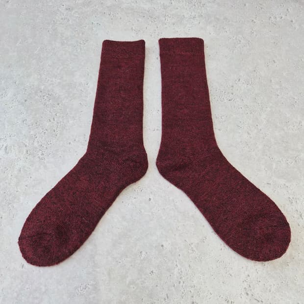 일본제 버건디 니트 장목양말 니삭스