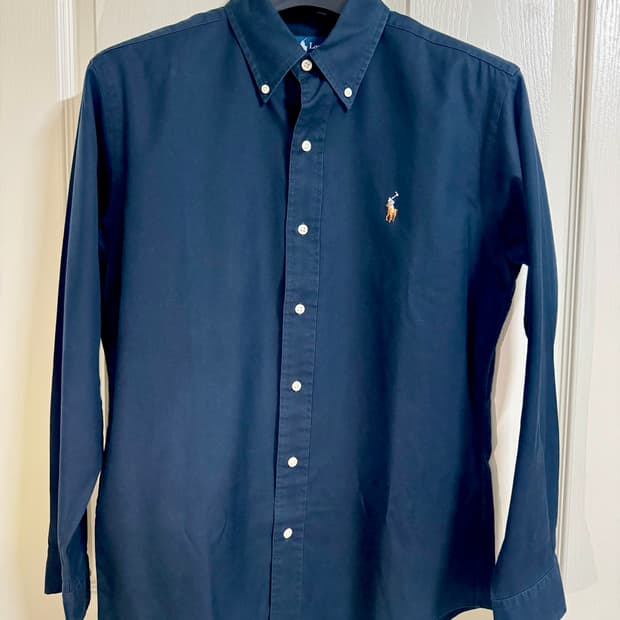폴로 랄프로렌 다운버튼 네이비 커스텀핏 셔츠 M