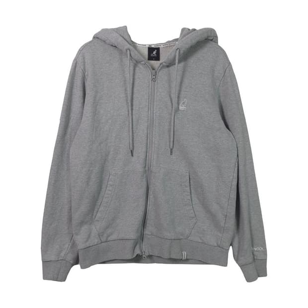캉골 베이직 심볼 로고 그레이 후드집업 M