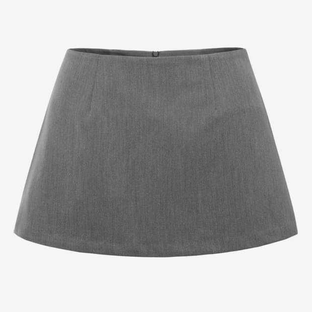 새상품 카키포인트 미니 스커트 그레이S