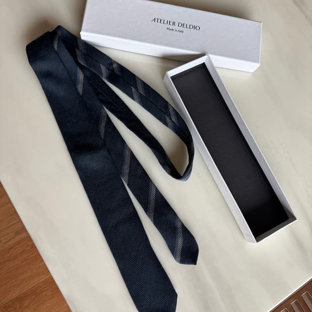 아틀리에 델디오 울실크 투톤 수입원단 넥타이 판매