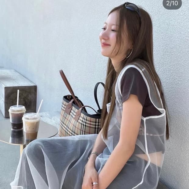 자라 오간자 원피스 오눅착용