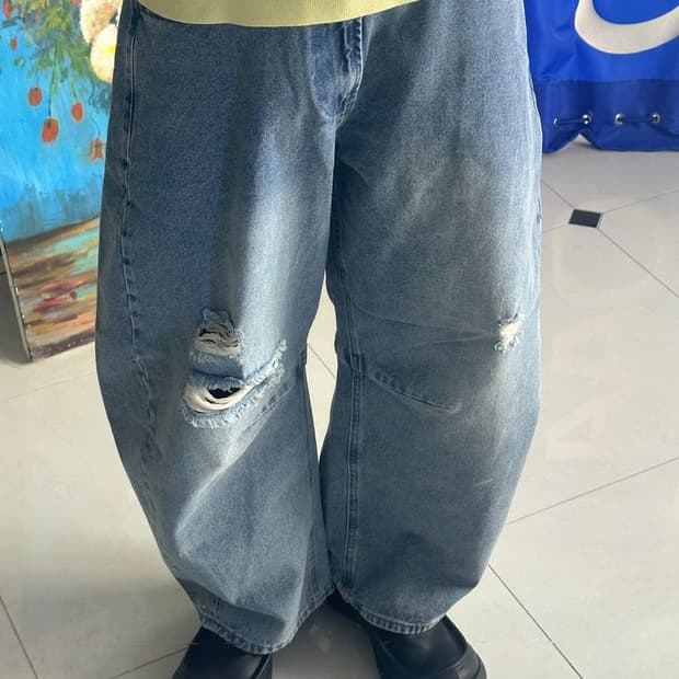 CURVED DENIM PANTS 데님 팬츠