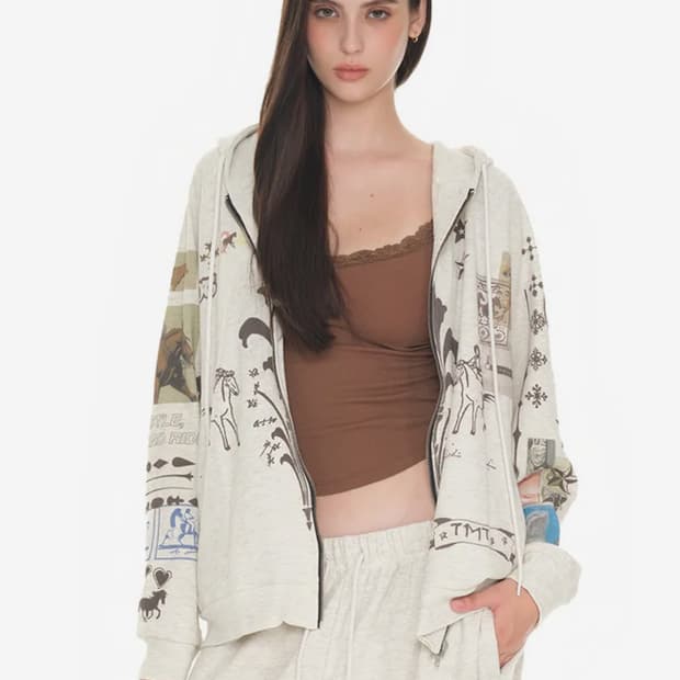 투머치택스 후드 아이보리