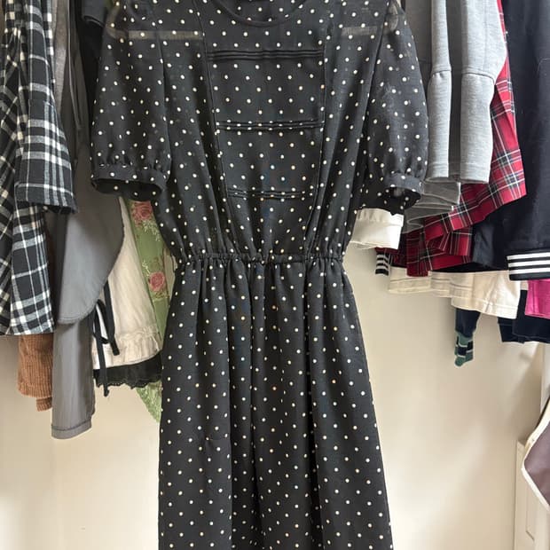 빈티지 도트 원피스 