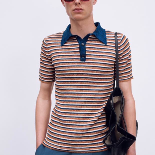 렉토 70s 프렌치 니트 폴로셔츠