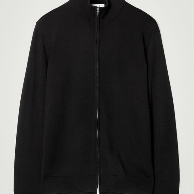 코스 cos 퍼널넥 메리노 울 집업 가디건 s