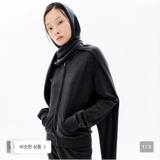 Cosmoss KNIT FULL ZIP HOODIE (CHARCOAL)