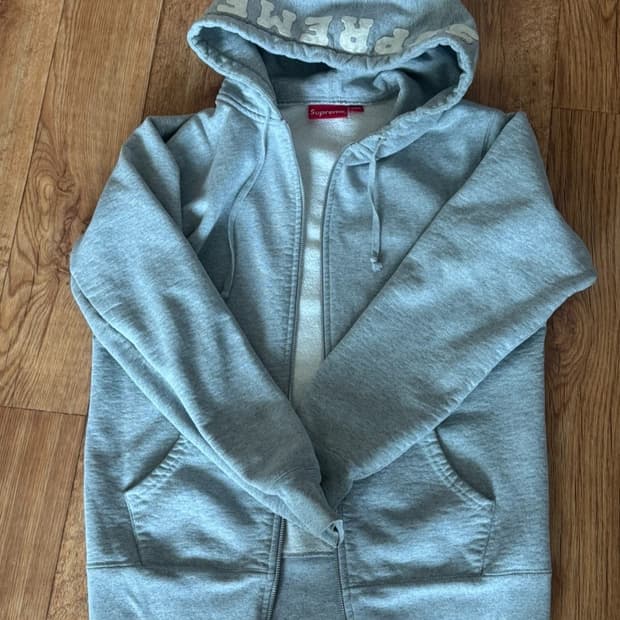 슈프림 회색 후드집업 M