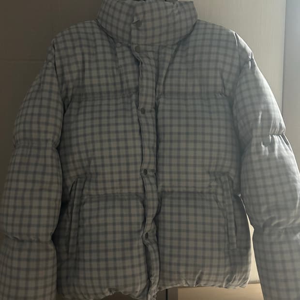 플레이드 패턴 덕 다운 패딩