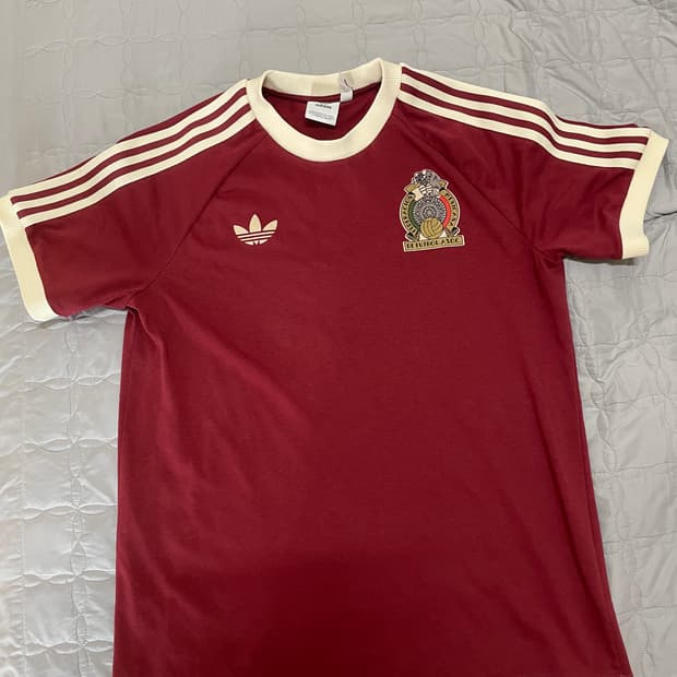 아디다스 멕시코 아디컬러 3S 티셔츠 노블 마룬 - KR 2XL