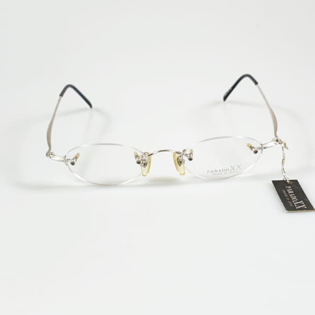 PARADOX XX 실버 메탈 무테 오벌 프레임 빈티지 안경