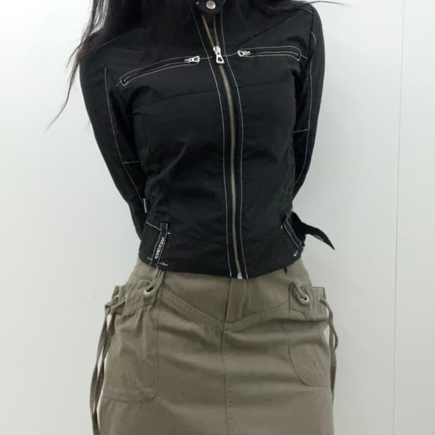 vintage y2k biker black jacket