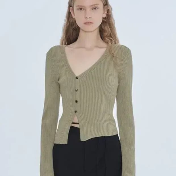 (2회착용) 다이애그널 언발란스 가디건 unbalance v