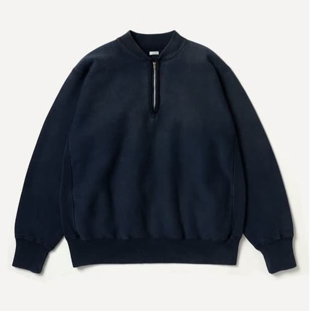 [4] A.PRESSE 아프레쎄 26SS 빈티지 하프집 립 칼라 스웨트