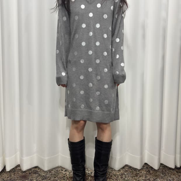 silver dot knit onepiece