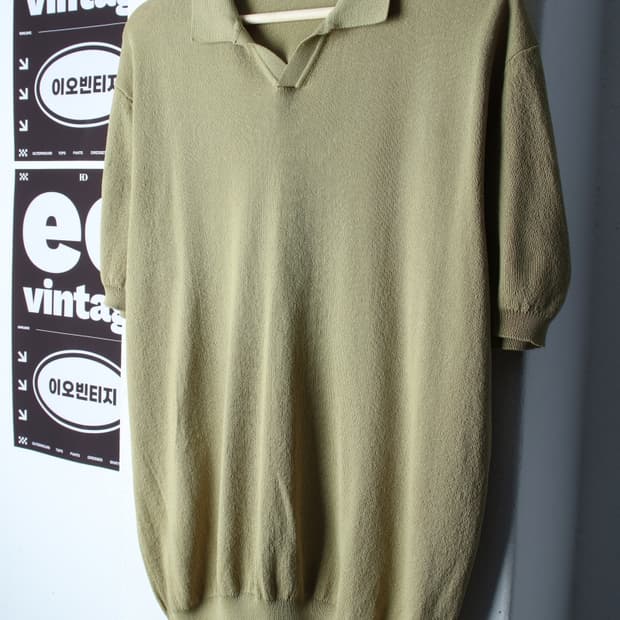 (M-L) 수아레 반팔 카라 티셔츠 니트 브이넥 놈코어-H31974
