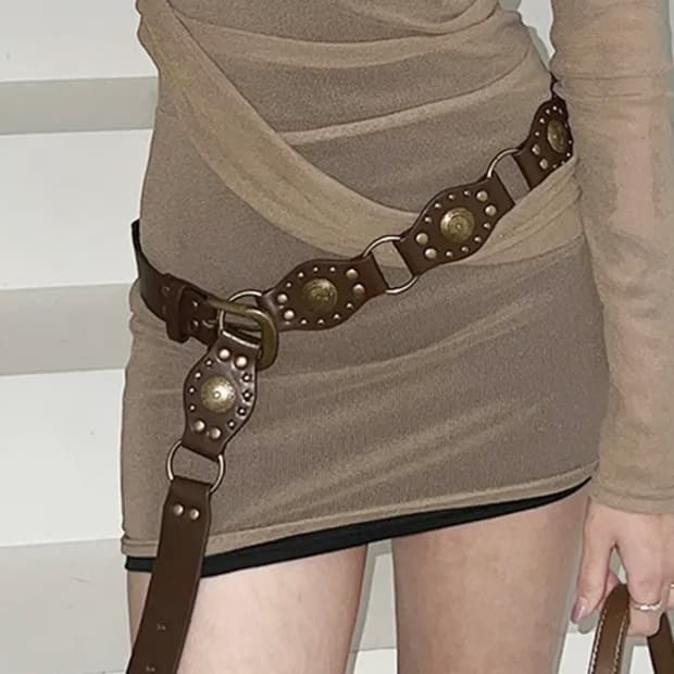 빈티지 보헤미안 보헴 레더릭 벨트