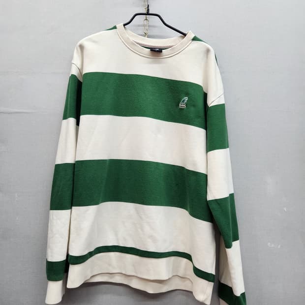 캉골 로고 스트라이프 럭비티 오버핏 맨투맨 S(XL)