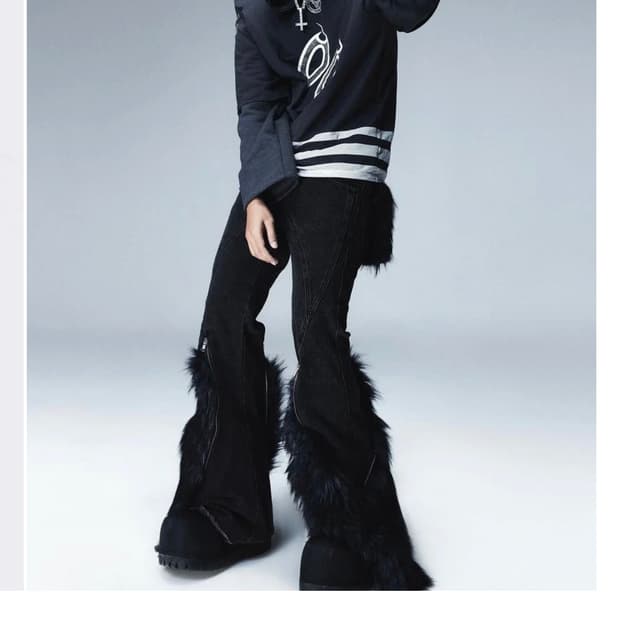 cozyworldwide 데님팬츠 FUR FLARE JEANS 