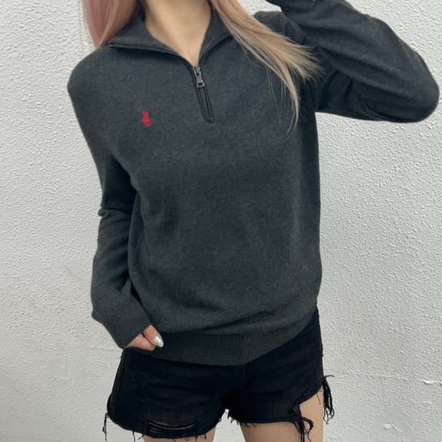 폴로 랄프로렌 레드포니 차콜 반집업 S