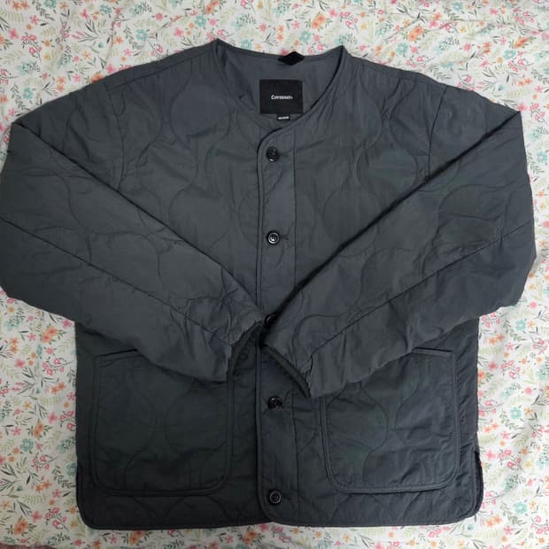 커버낫 웨이브 퀄팅 자켓 차콜그레이
 M