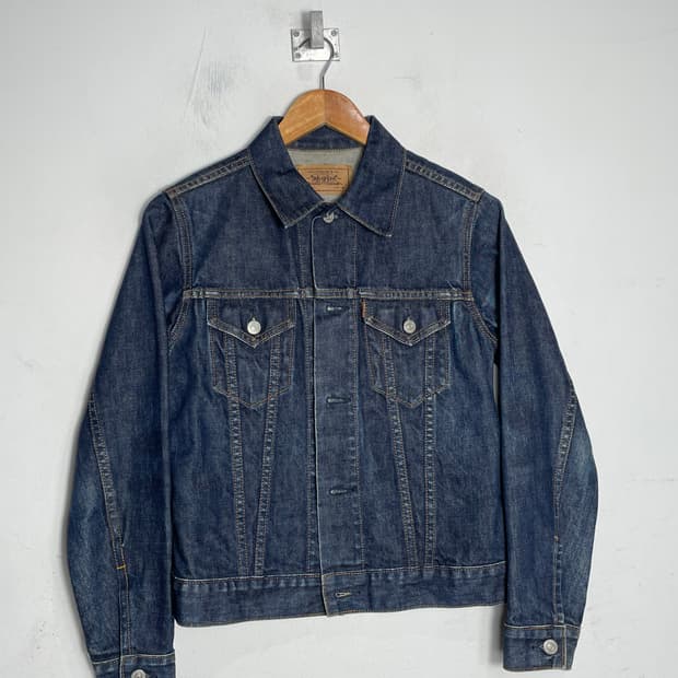 리바이스 오렌지탭 데님 트러커 청자켓 M