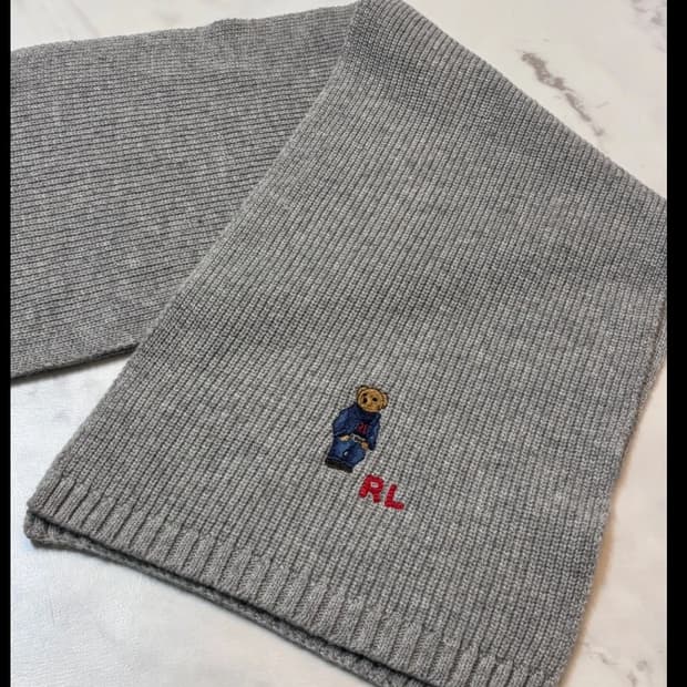 폴로 랄프로렌 곰돌이 머플러 회색