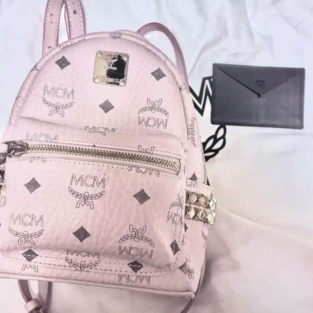 mcm파우더핑크 백팩 x-mini